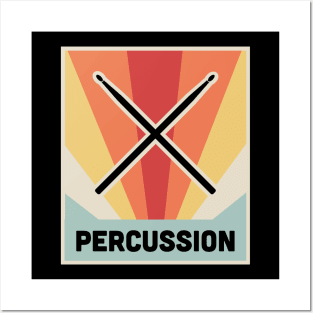 PERCUSSION | Vintage Marching Band Percussion Drum Sticks Posters and Art